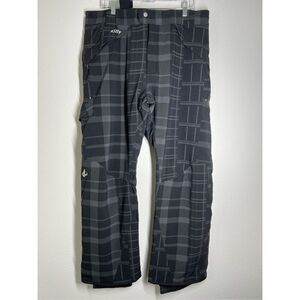 KILLY RARE SKI PANTS Winter Snowboard Black Gray Plaid Women’s Size 38US /46 EU